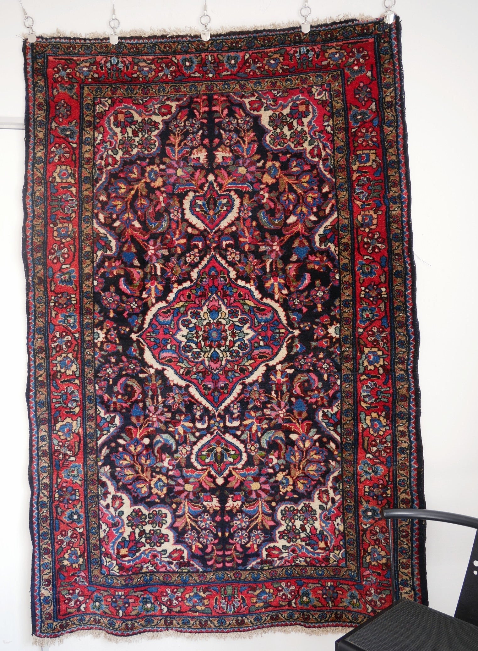 ヴィンテージ ハマダン産 ミルサルーク ペルシャ絨毯 124×61cm - ラグ